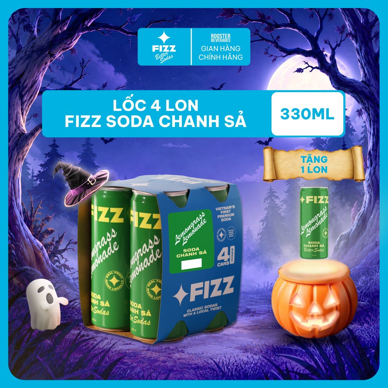  Fizz Soda Các Vị - Lốc 4 Lon 330ml 