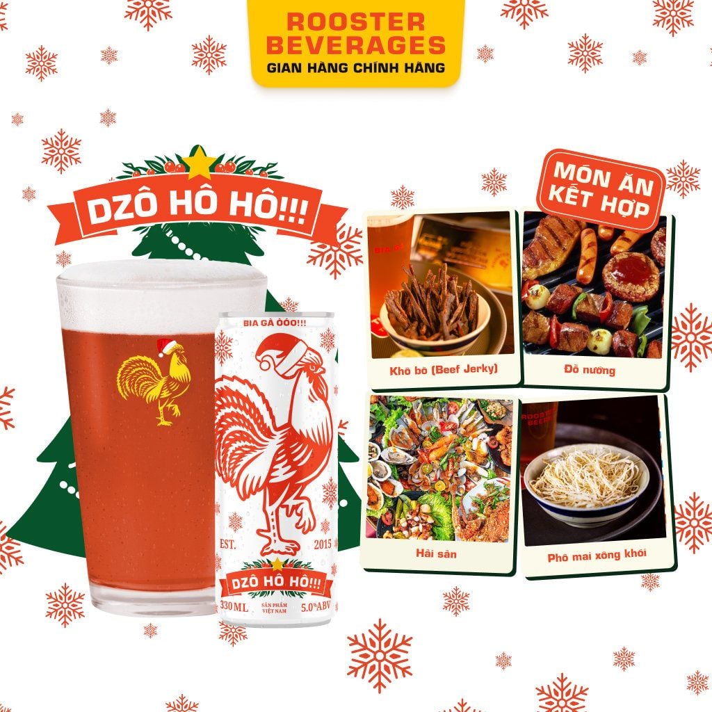  Rooster Beers Thùng 12 Lon Dzô Hô Hô x 330ml 