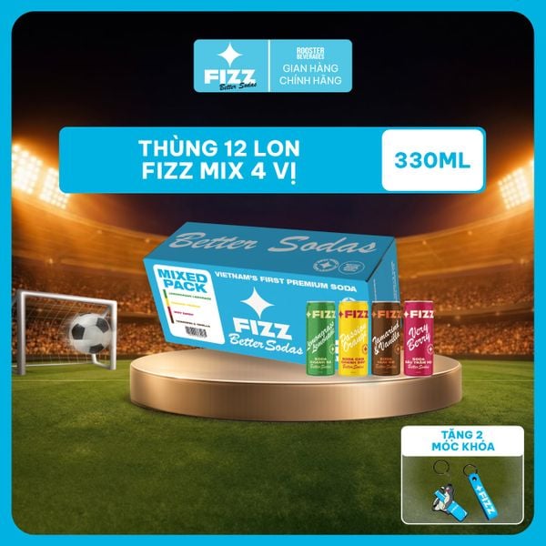  Fizz Soda Mix Nhiều Vị - Thùng 12 Lon 330ml 
