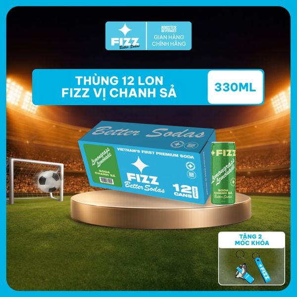  Fizz Soda Vị Chanh Sả - Thùng 12 Lon 330ml 