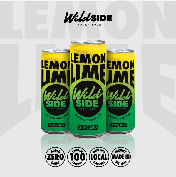  Wildside Vodka Soda Vị Chanh Thanh Mát | Thùng 12 Lon x 330ml – Độ cồn 3.9%  – Đồ uống có cồn nhẹ 