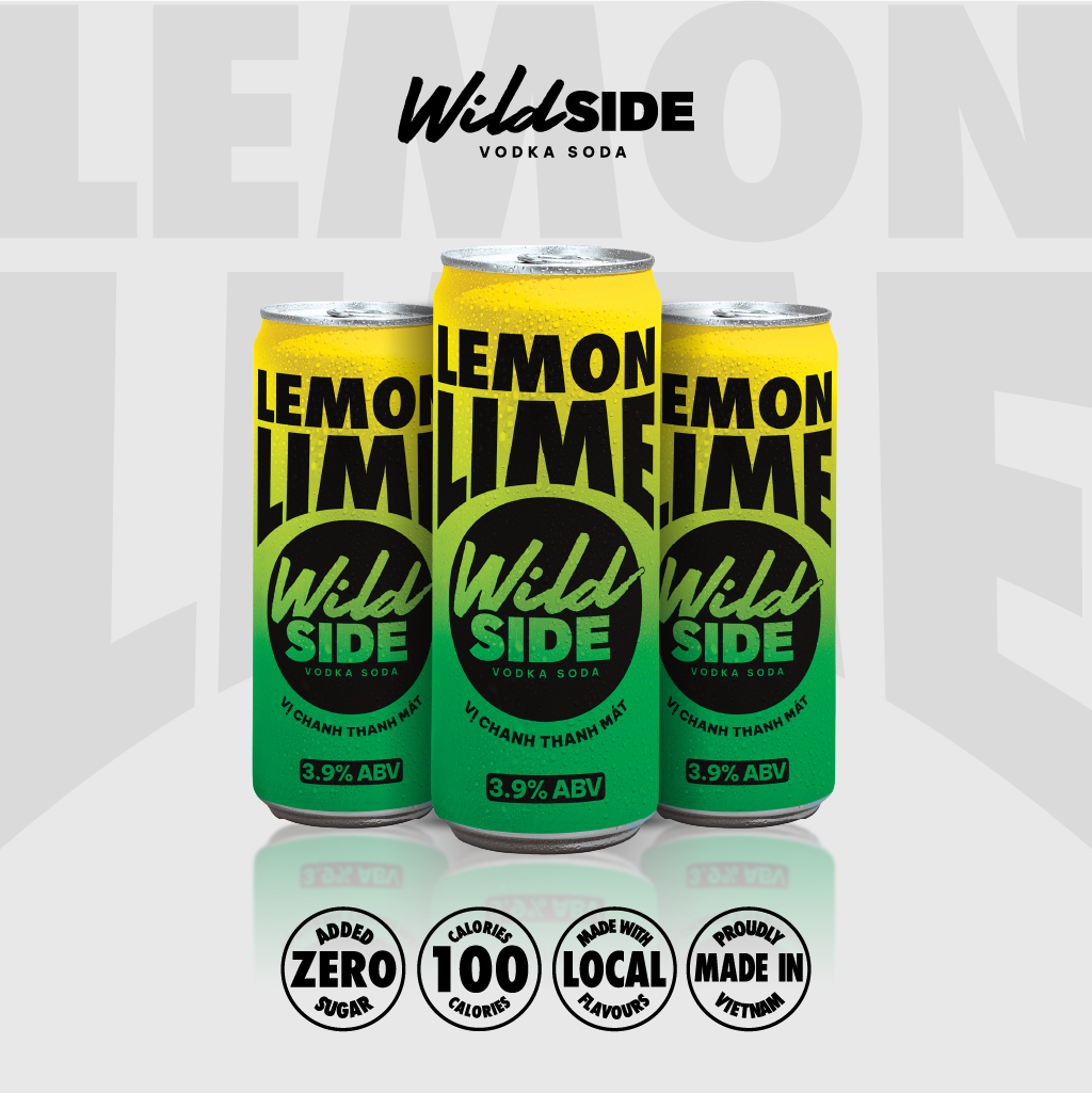  Wildside Vodka Soda Vị Chanh Thanh Mát | Thùng 12 Lon x 330ml – Độ cồn 3.9%  – Đồ uống có cồn nhẹ 