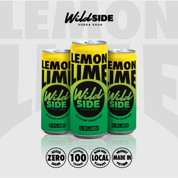  Wildside Vodka Soda Vị Chanh Thanh Mát | Thùng 24 Lon x 330ml – Độ cồn 3.9%  – Đồ uống có cồn nhẹ 