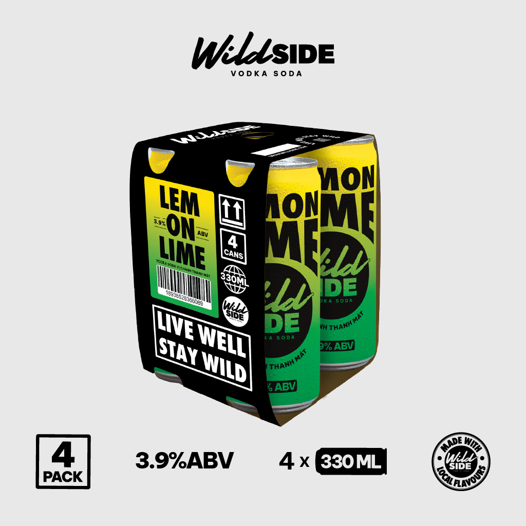  WildSide Vodka Soda 4 Lon - 4 Cans (330ml) 