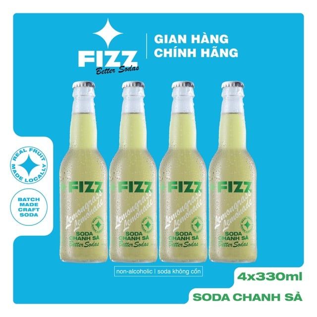  Fizz Soda Các Vị - Lốc 4 Chai 330ml (4 Bottles) 