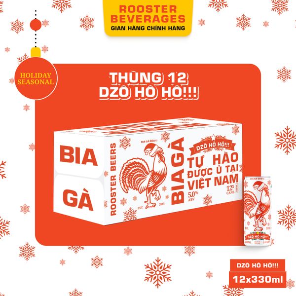  Rooster Beers Thùng 12 Lon Dzô Hô Hô x 330ml 