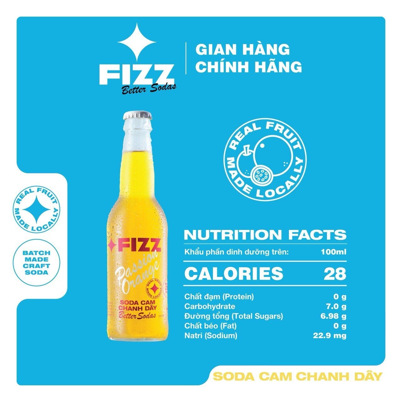  Fizz Soda Mix Nhiều Vị - Thùng 12 Chai 330ml 