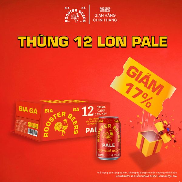  Rooster Beers Pale - Thùng 12 Lon (330ml) 