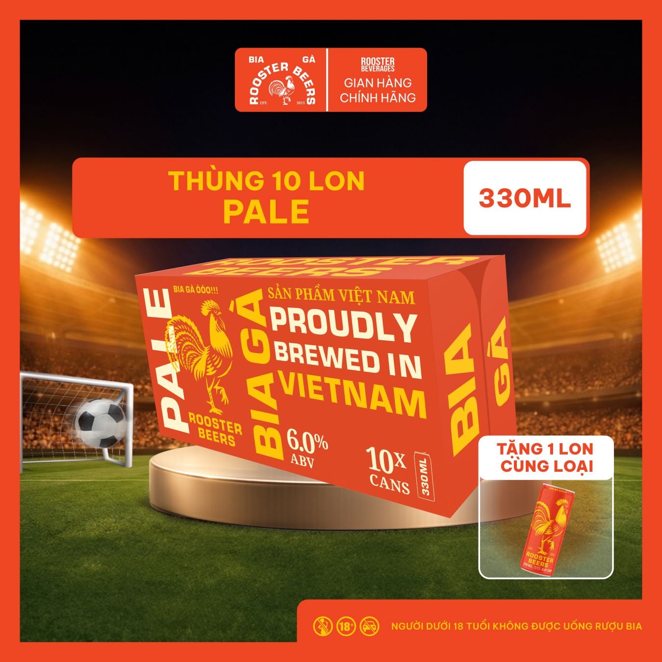  Rooster Beers Pale - Thùng 10 Lon Cao Sleek Can (330ml) 