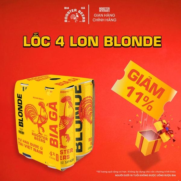  Rooster Beers set 4 Lon Các Loại - 4 Cans 