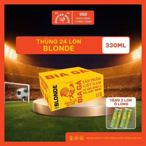  Rooster Beers Blonde - Thùng 24 Lon Cao Sleek (330ml) 