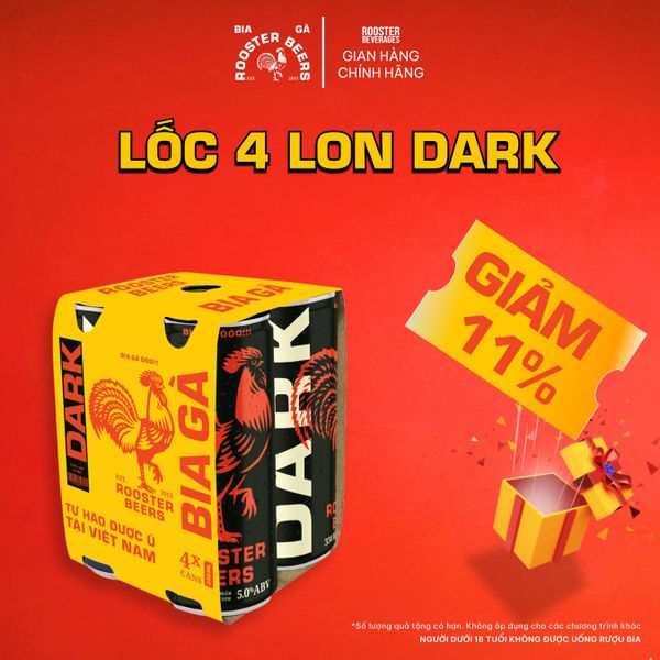  Rooster Beers set 4 Lon Các Loại - 4 Cans 