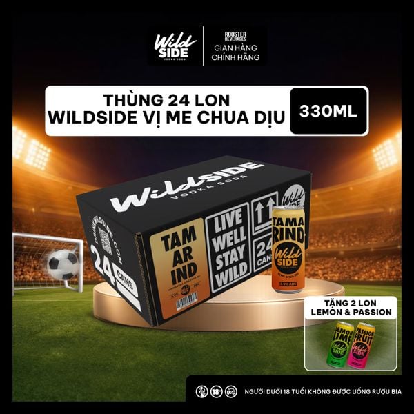  Wildside Vodka Soda Vị Me Chua Dịu | Thùng 24 Lon x 330ml – Độ cồn 3.9%  – Đồ uống có cồn nhẹ 