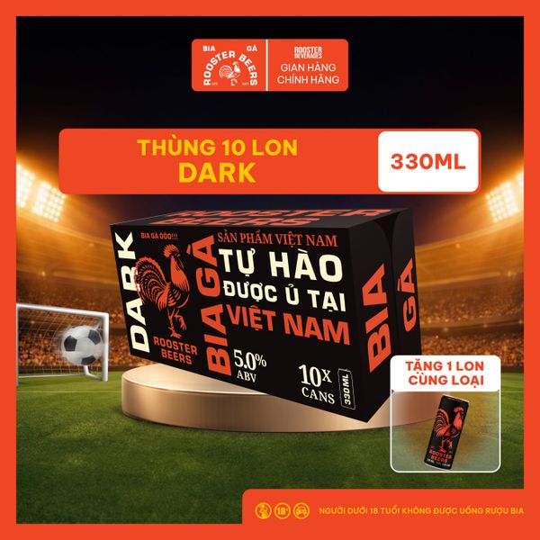  Rooster Beers Dark - Thùng 10 Lon Cao Sleek (330ml) 