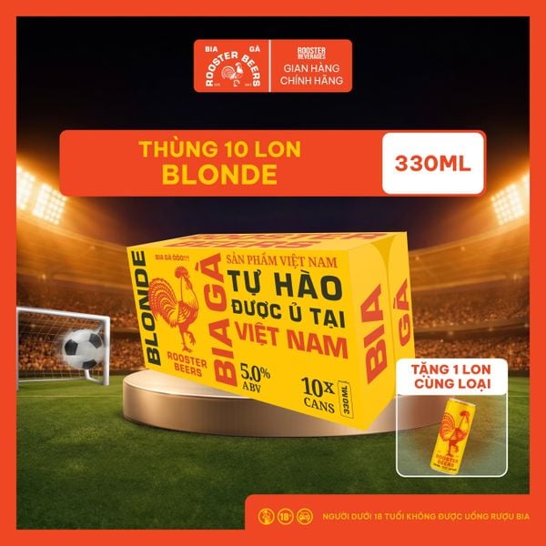  Rooster Beers Blonde - Thùng 10 Lon Cao Sleek (330ml) 
