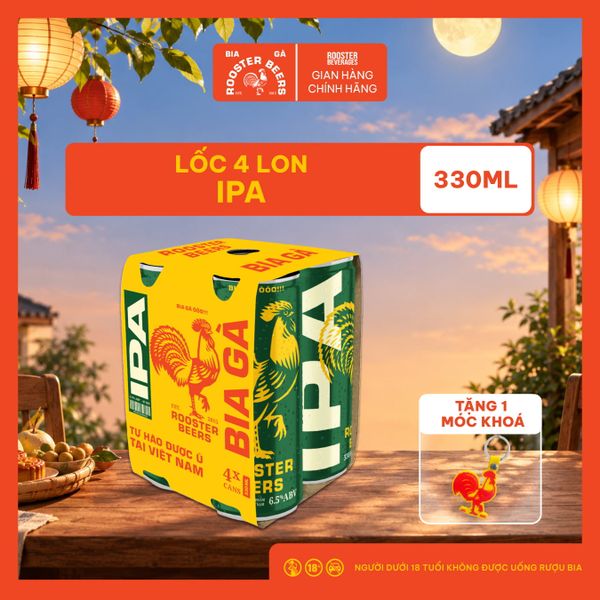  Rooster Beers set 4 Lon Các Loại - 4 Cans 