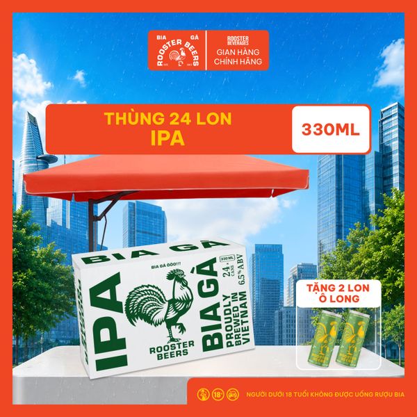  Rooster Beers IPA - Thùng 24 Lon Cao - Sleek Can (330ml) 