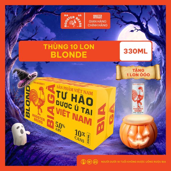  Rooster Beers Blonde - Thùng 10 Lon Cao Sleek (330ml) 