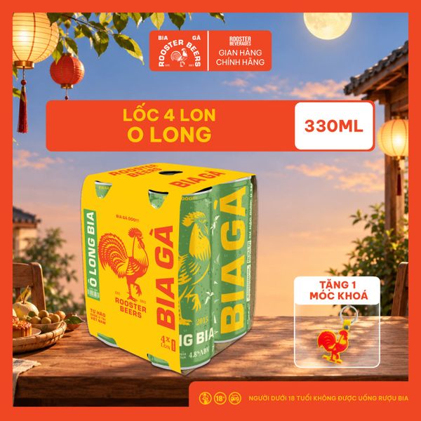  Rooster Beers Ô Long Bia lốc 4 Lon - 4 Cans 