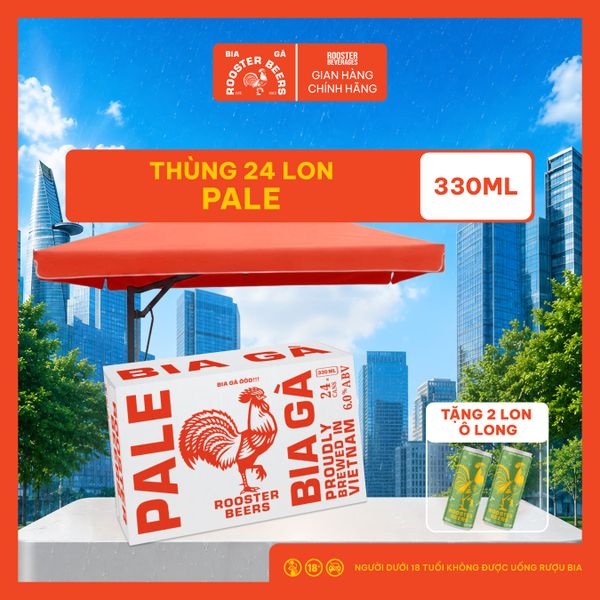  Rooster Beers Pale - Thùng 24 Lon Cao - Sleek Can (330ml) 