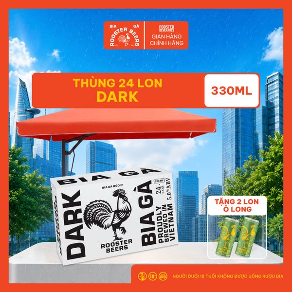  Rooster Beers Dark - Thùng 24 Lon Cao Sleek (330ml) 