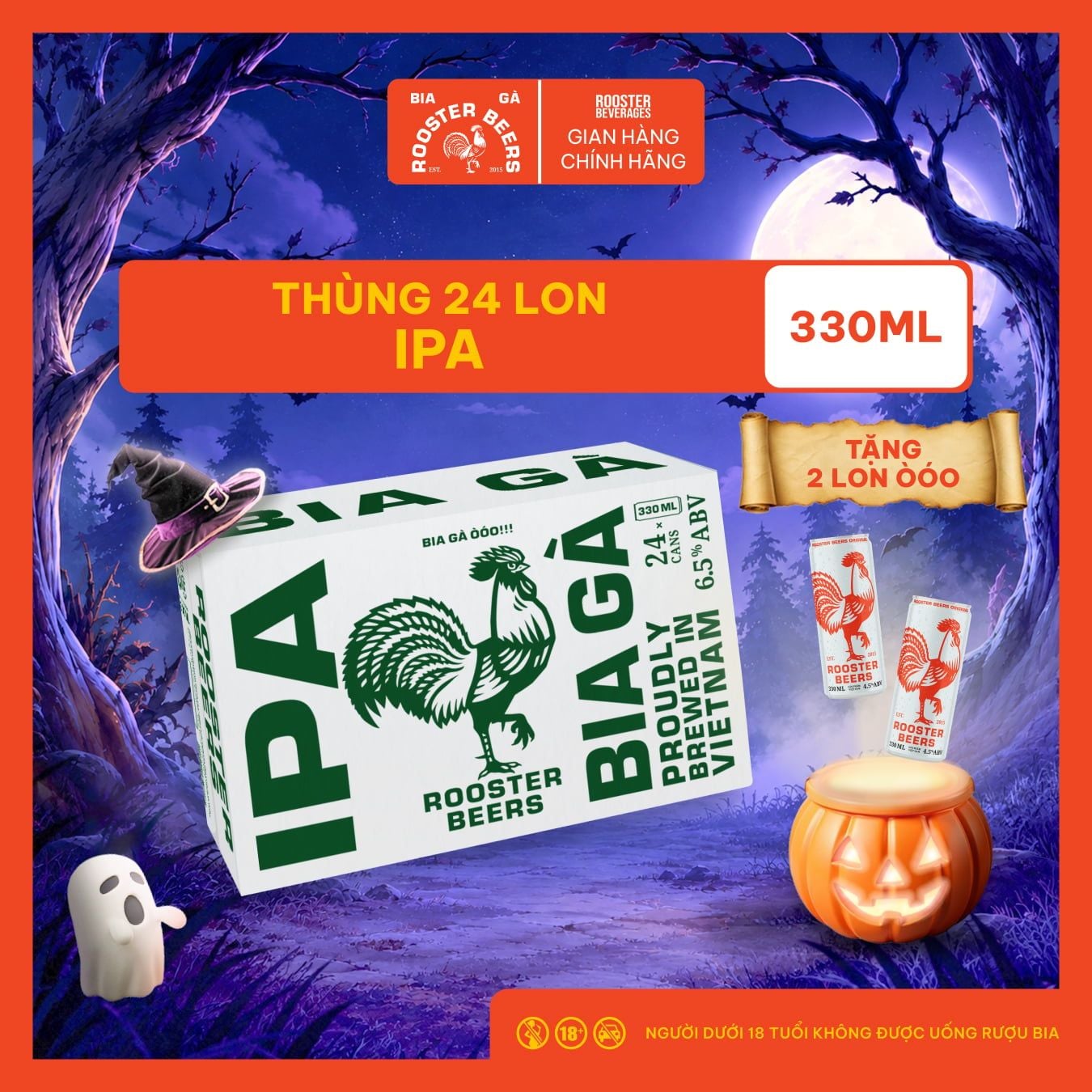  Rooster Beers IPA - Thùng 24 Lon Cao - Sleek Can (330ml) 