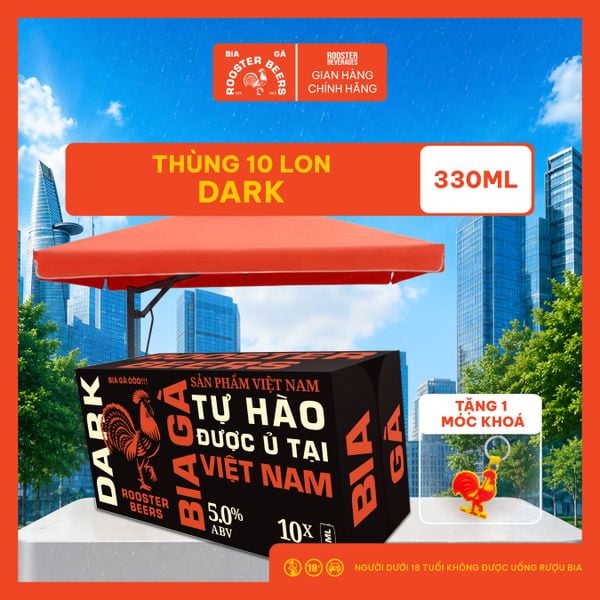  Rooster Beers Dark - Thùng 10 Lon Cao Sleek (330ml) 