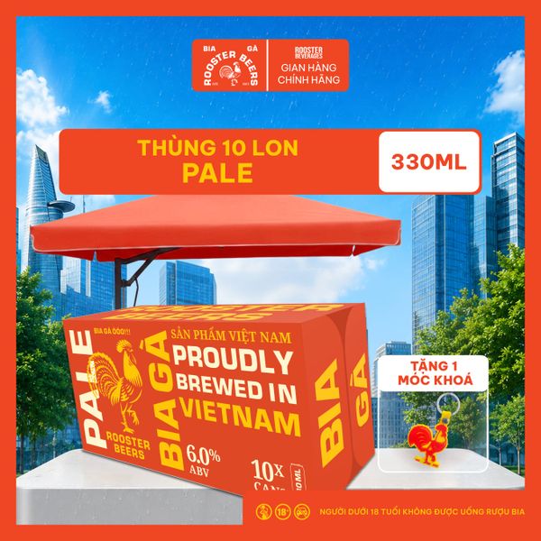  Rooster Beers Pale - Thùng 10 Lon Cao Sleek Can (330ml) 