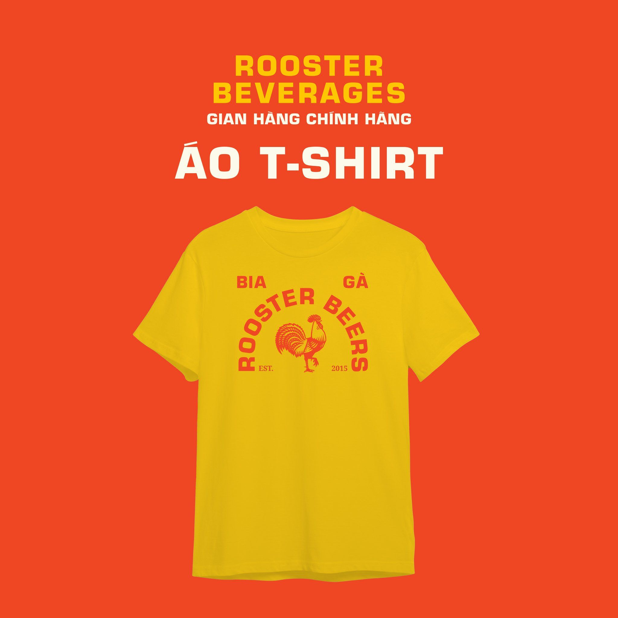  Áo Bia Gà màu Vàng (Rooster Yellow T-Shirt) 