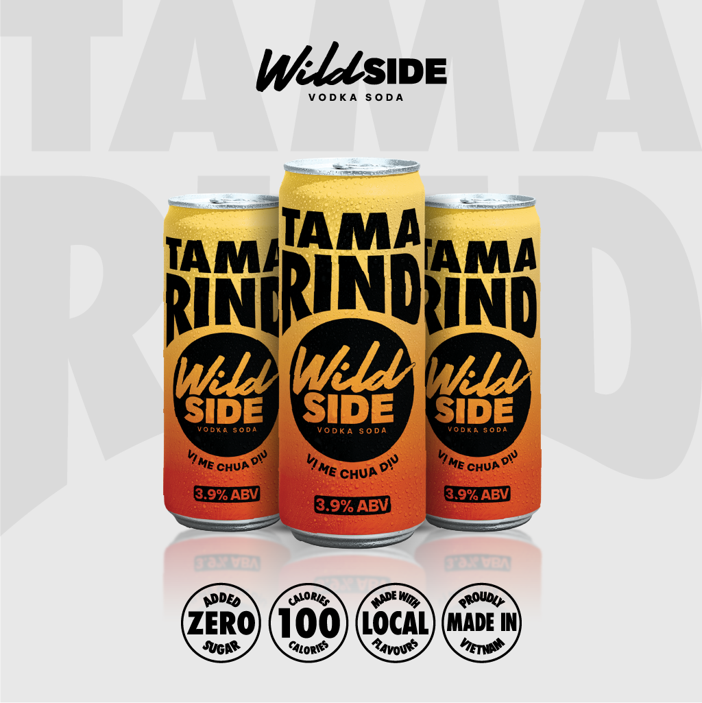  Wildside Vodka Soda Vị Me Chua Dịu | Thùng 24 Lon x 330ml – Độ cồn 3.9%  – Đồ uống có cồn nhẹ 