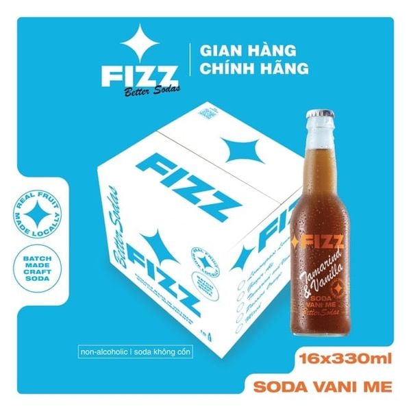  Fizz Soda Vị Vani Me - Thùng 16 & 12 Chai 330ml 