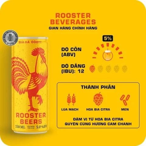  Rooster Beers Sleek can Mix & Match - Lốc 4 Lon Sleek (330ml) 