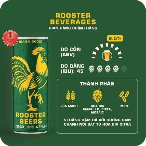  Rooster Beers Sleek can Mix & Match - Lốc 4 Lon Sleek (330ml) 