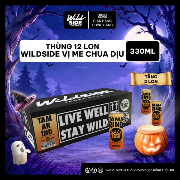  Wildside Vodka Soda Vị Me Chua Dịu | Thùng 12 Lon x 330ml – Độ cồn 3.9%  – Đồ uống có cồn nhẹ 