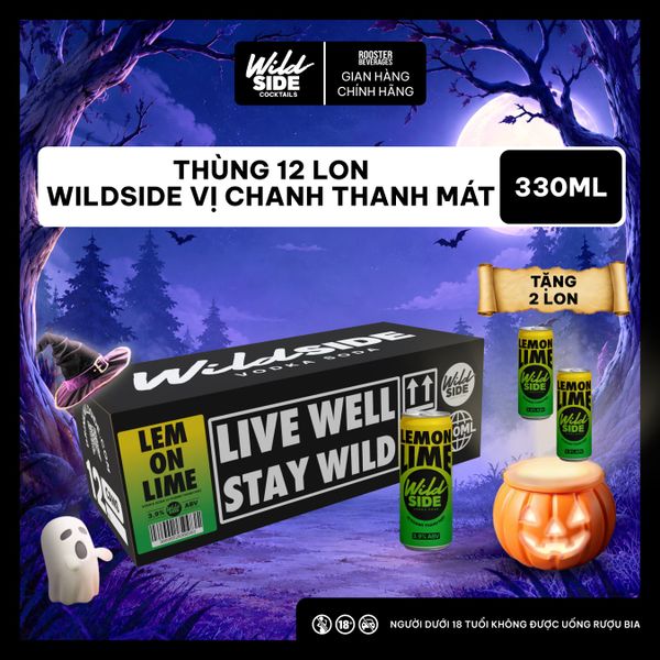  Wildside Vodka Soda Vị Chanh Thanh Mát | Thùng 12 Lon x 330ml – Độ cồn 3.9%  – Đồ uống có cồn nhẹ 