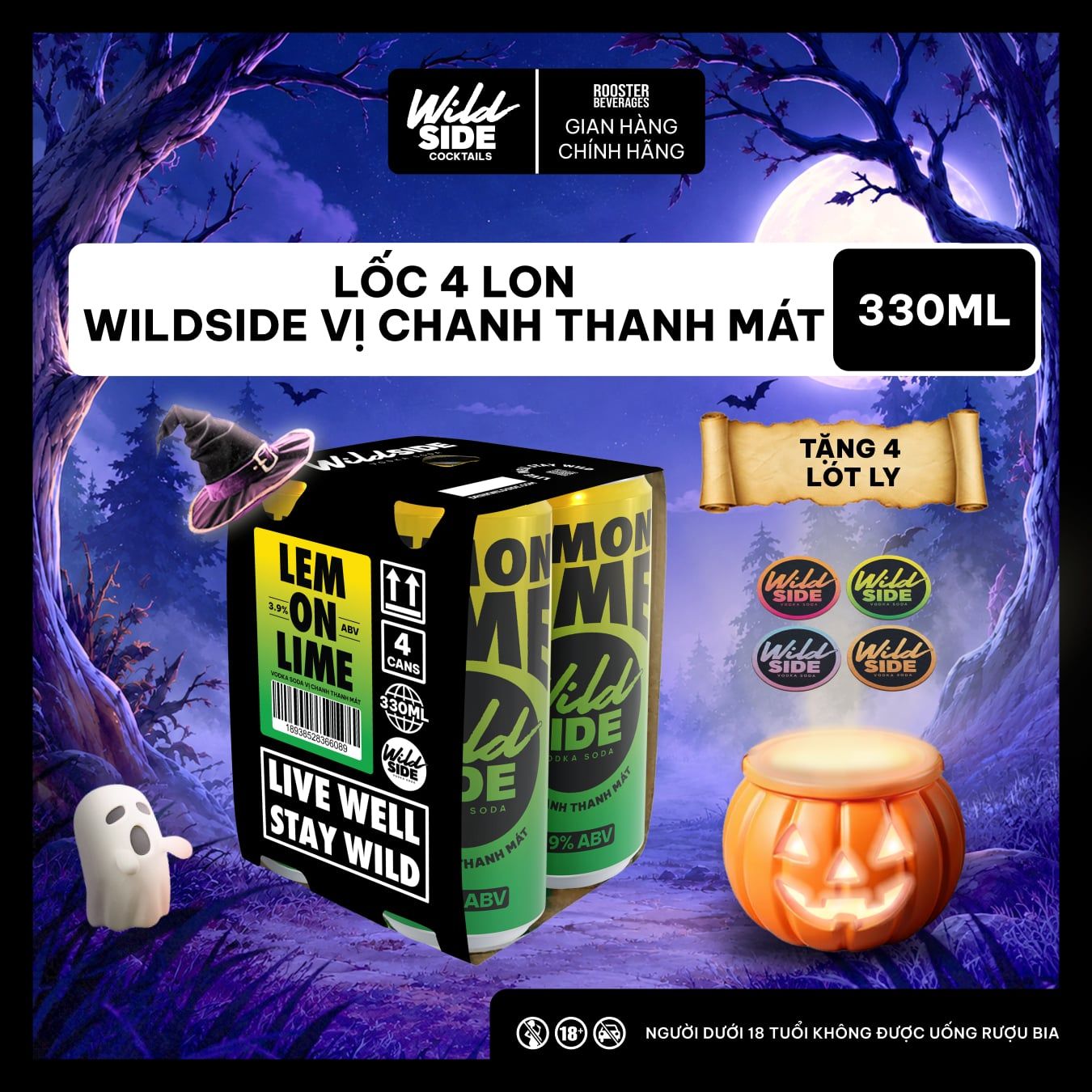  WildSide Vodka Soda 4 Lon - 4 Cans (330ml) 