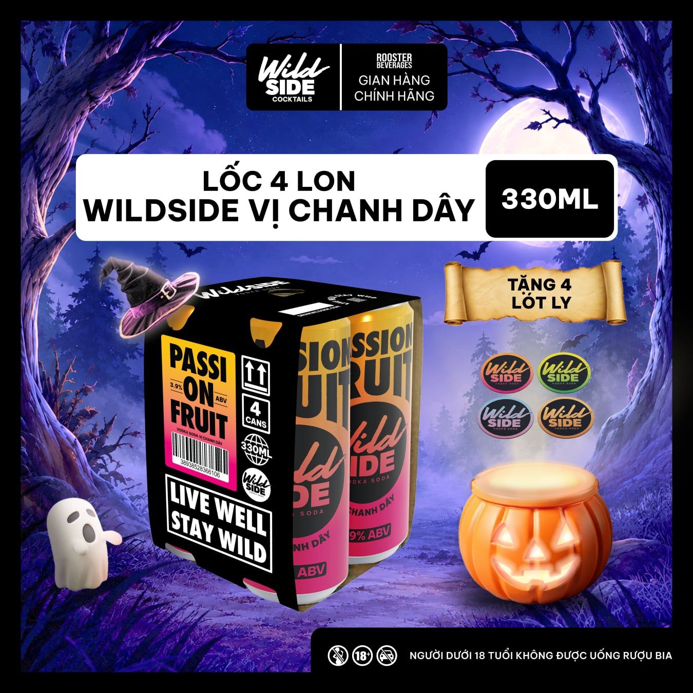  WildSide Vodka Soda 4 Lon - 4 Cans (330ml) 