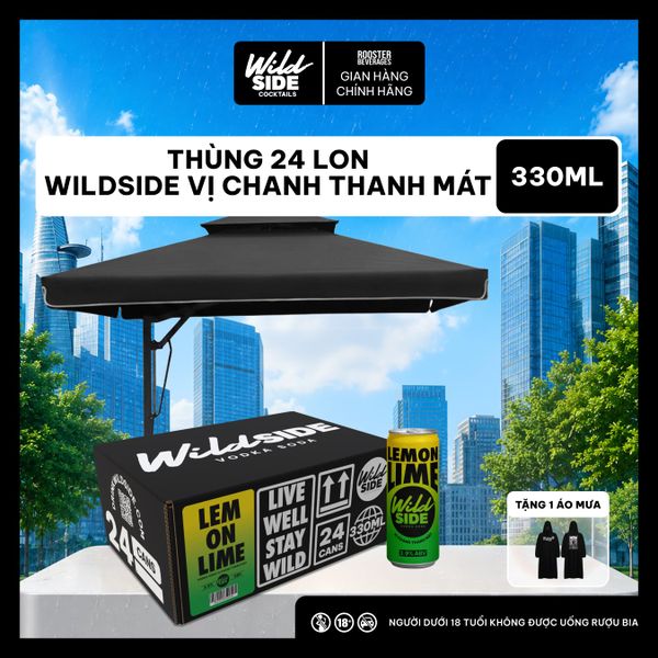  Wildside Vodka Soda Vị Chanh Thanh Mát | Thùng 24 Lon x 330ml – Độ cồn 3.9%  – Đồ uống có cồn nhẹ 