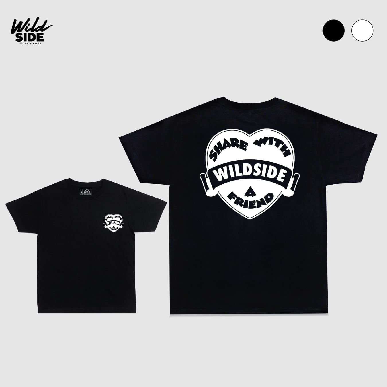  ÁO THUN WILDSIDE HEART ĐEN/TRẮNG 