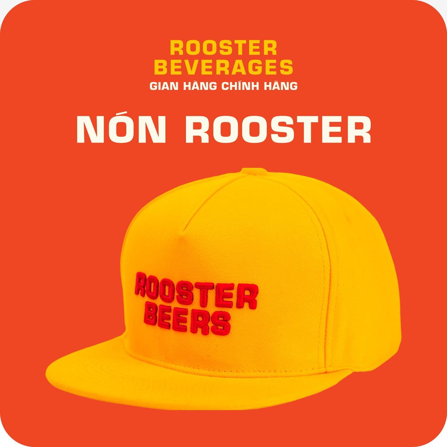  Nón Snapback Rooster Beers màu Vàng 
