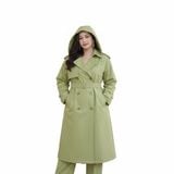 Áo mưa măng tô màu vàng oliu Công ty 26- áo mưa chất liệu bền chóng nước chống rét 3 size bộ 3 món