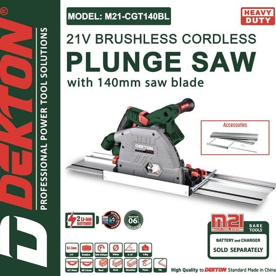  Máy cưa gỗ ray trượt pin 21V Dekton M21-CGT140BL ( chưa pin và sạc) 