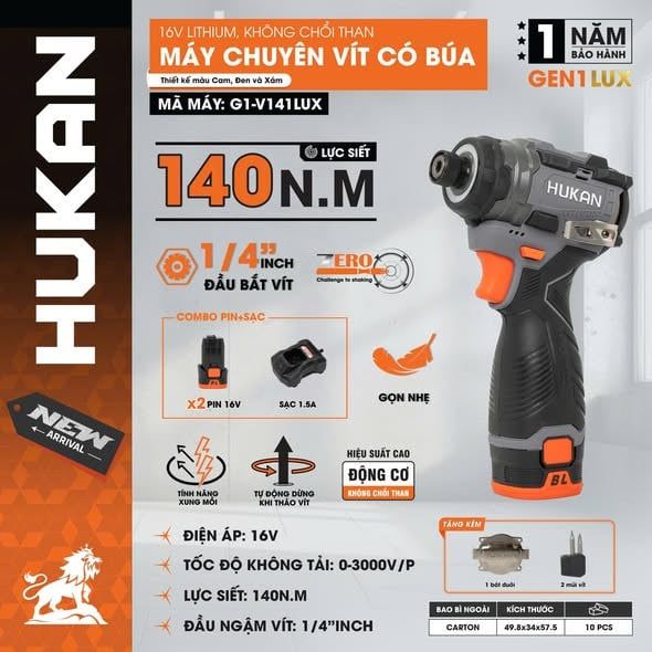  Máy vít búa Hukan G1-V141LUX HUKAN 
