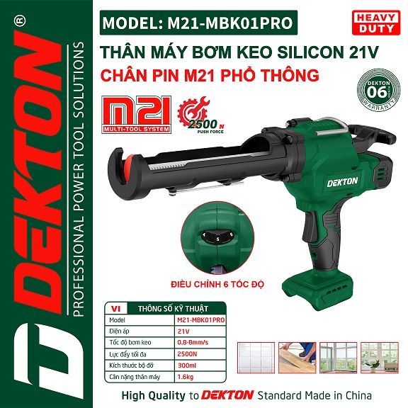  Máy bơm keo silicon dekton m21-mbk01pro (chưa có pin và sạc) 