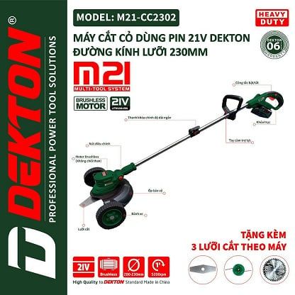  Thân Máy Cắt Cỏ Dùng Pin Dekton M21-CC2302 (Chưa Pin & Sạc) 