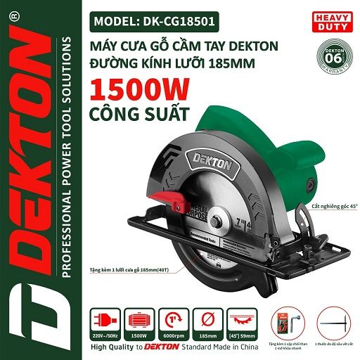  Máy cắt gỗ Dekton DK-CG18501 ( đã có lưỡi cắt) 