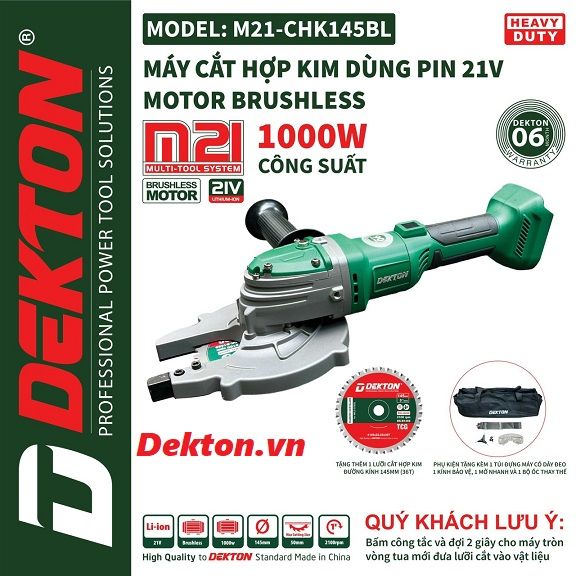  Máy cắt sắt dekton M21-chk145bl ( chưa có pin và sạc) 