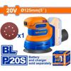  Máy chà nhám tròn dùng pin 20V- 125mm (không chổi than) WRAP5030 WADFOW 