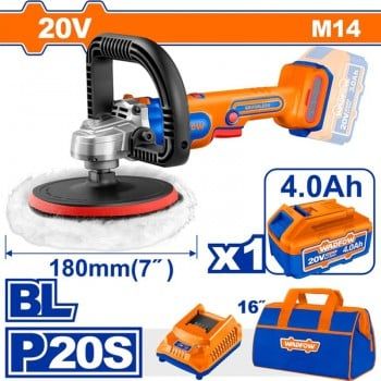  Máy đánh bóng dùng pin 20V- 180mm (không chổi than) WHL1B181 WADFOW 