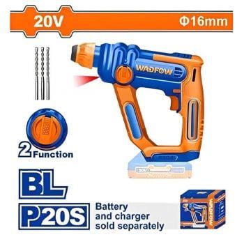  Máy khoan  đục bê tông dùng pin 20V- 16mm (không kèm pin sạc) WLM1516 WADFOW 